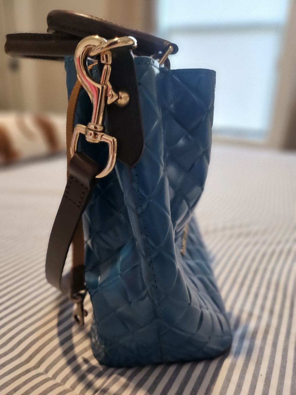 Dooney & Bourke Blue Woven Leather Shoulder Tote - Picture 7 of 9